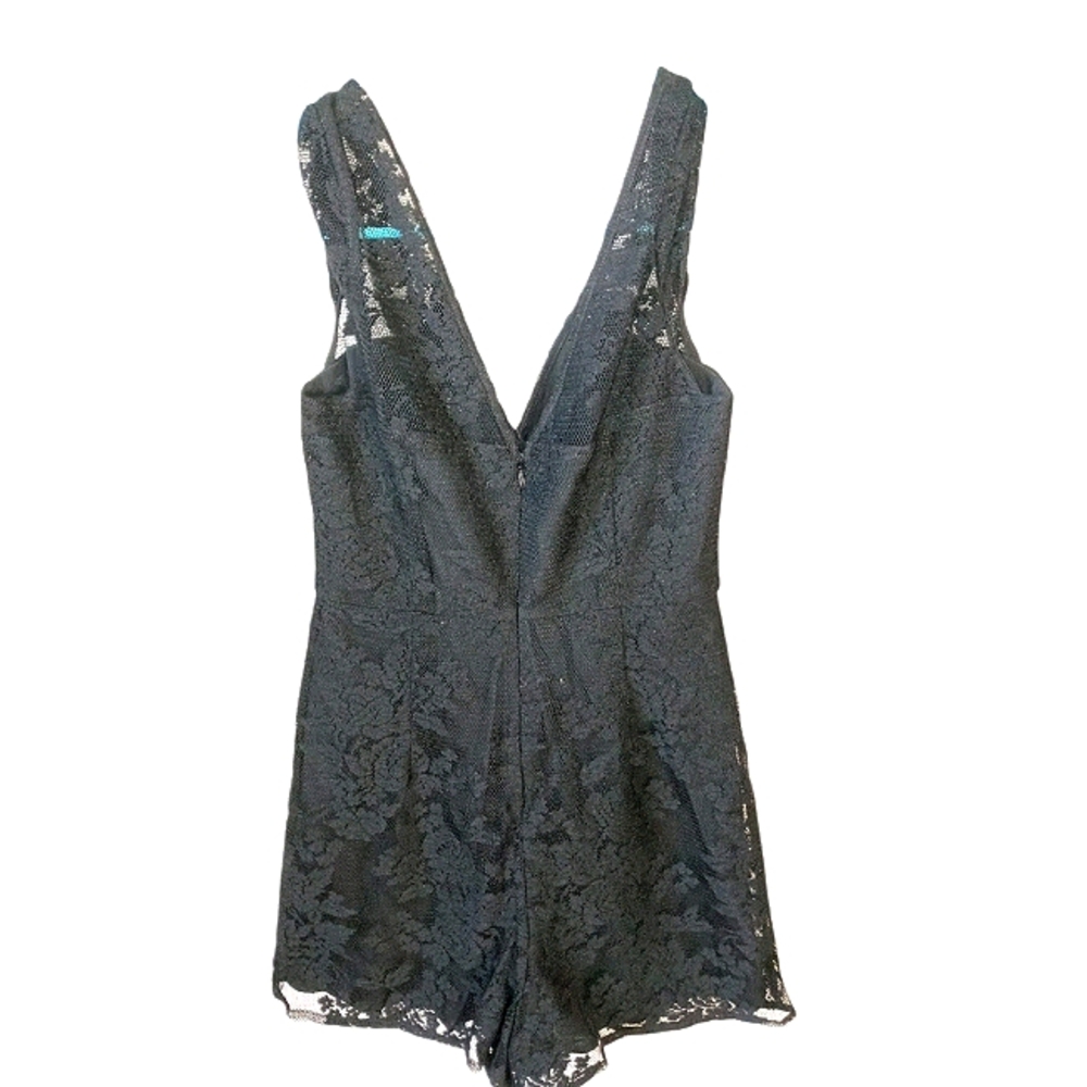 Bcbg romper all black lace with zipper size xs